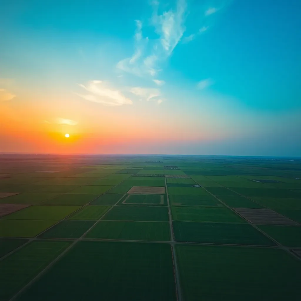 Expansive DTCP-approved plots of land available for purchase near Shadnagar, Hyderabad, under a warm, sunny sky